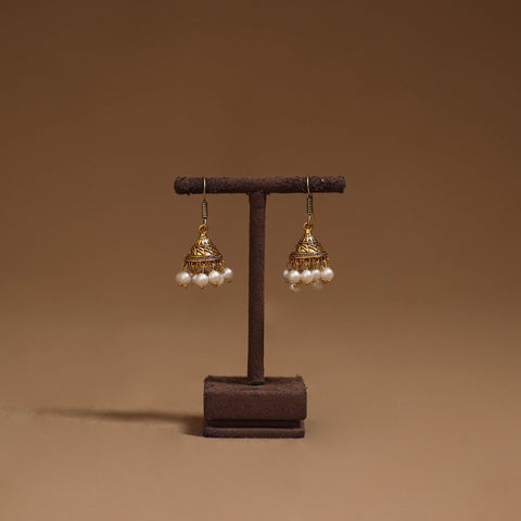 Rashi golden gs beaded jhumki earrings - handcrafted