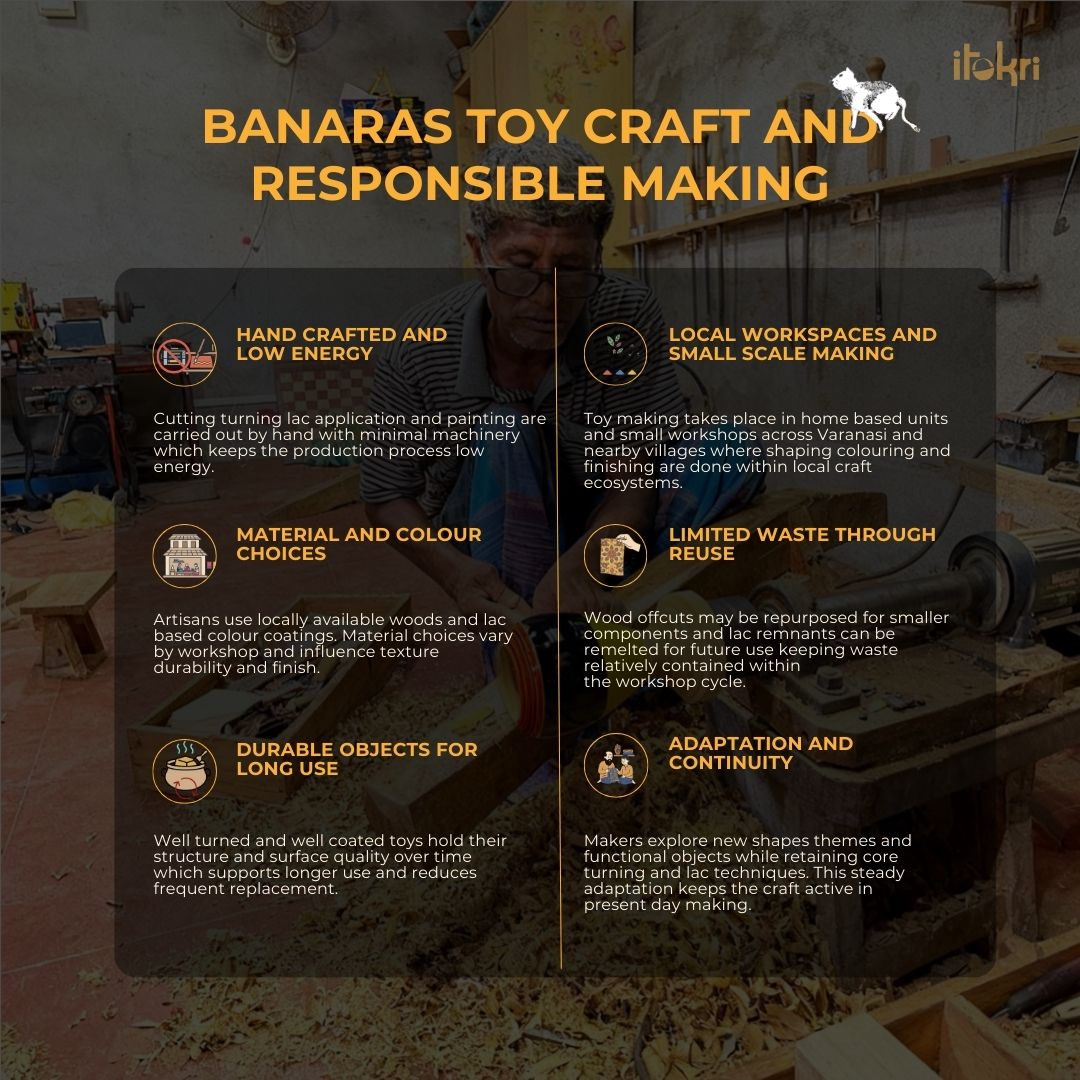 Rattle - banaras handpainted wooden toy - handcrafted