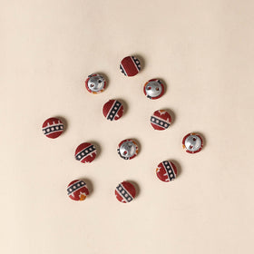  Red Handmade Fabric Button Small at iTokri