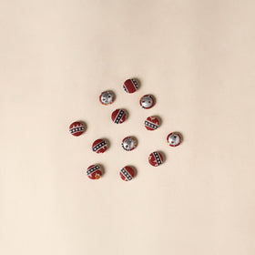  Red Handmade Fabric Button Small at iTokri