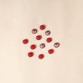  Red Handmade Fabric Button Small at iTokri