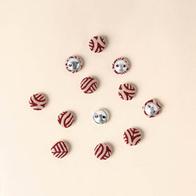  Red Handmade Fabric Button Small at iTokri