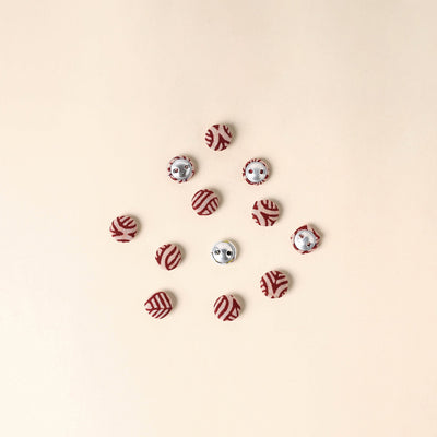  Red Handmade Fabric Button Small at iTokri