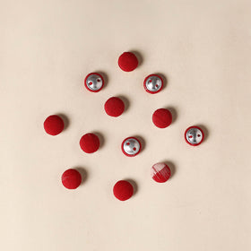  Red Handmade Fabric Button Small at iTokri