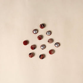  Red Handmade Fabric Button Small at iTokri