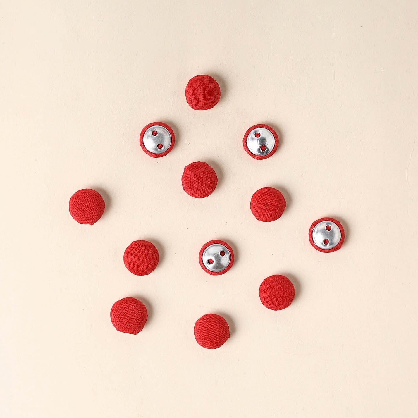  Red Handmade Fabric Button Small at iTokri