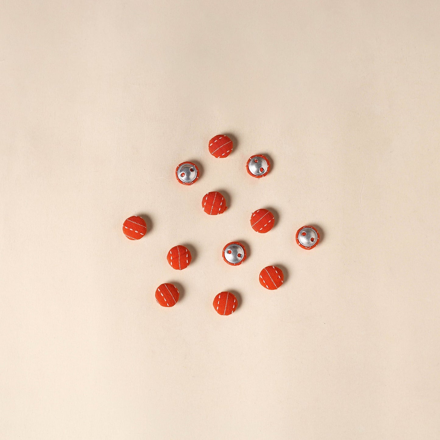  Red Handmade Fabric Button Small at iTokri