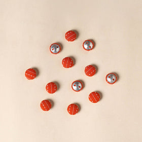  Red Handmade Fabric Button Small at iTokri