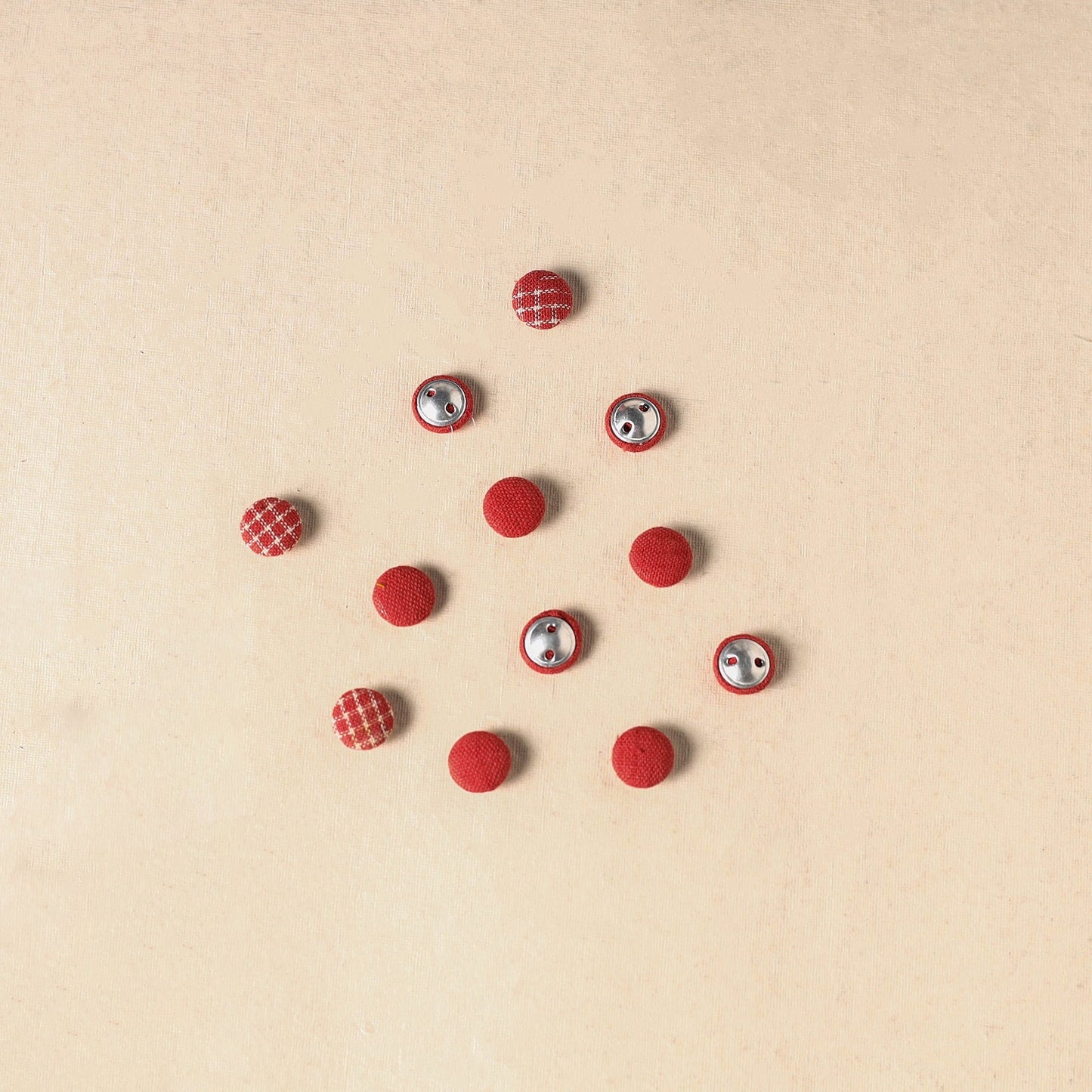 1.5cm handmade fabric small button (set of 12) 04