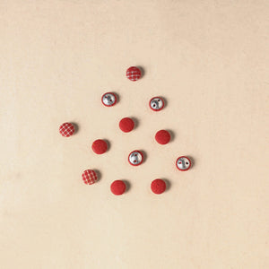 1.5cm handmade fabric small button (set of 12) 04