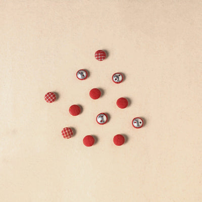 1.5cm handmade fabric small button (set of 12) 04