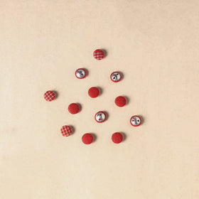 1.5cm handmade fabric small button (set of 12) 04