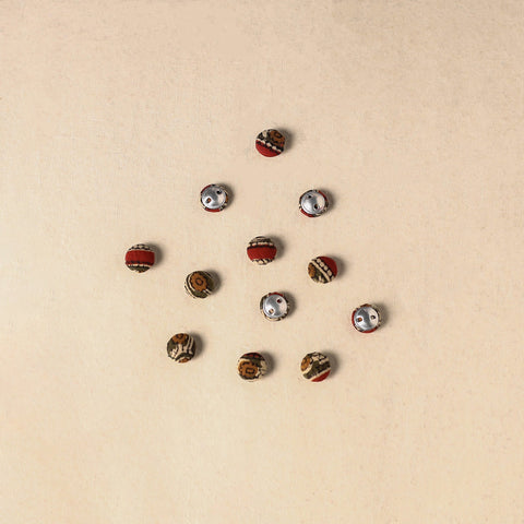 1.5cm handmade fabric small button (set of 12) 09