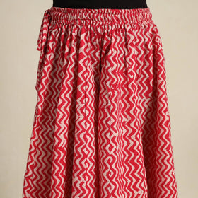 Red 24 Kali Patchwork Batik Print Cotton Long Skirt