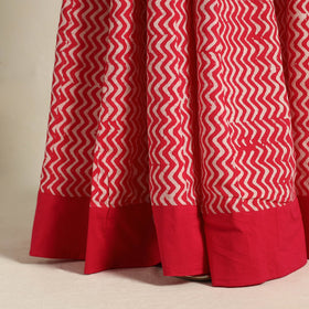 Red 24 Kali Patchwork Batik Print Cotton Long Skirt