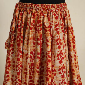 Red 24 Kali Patchwork Batik Print Cotton Long Skirt