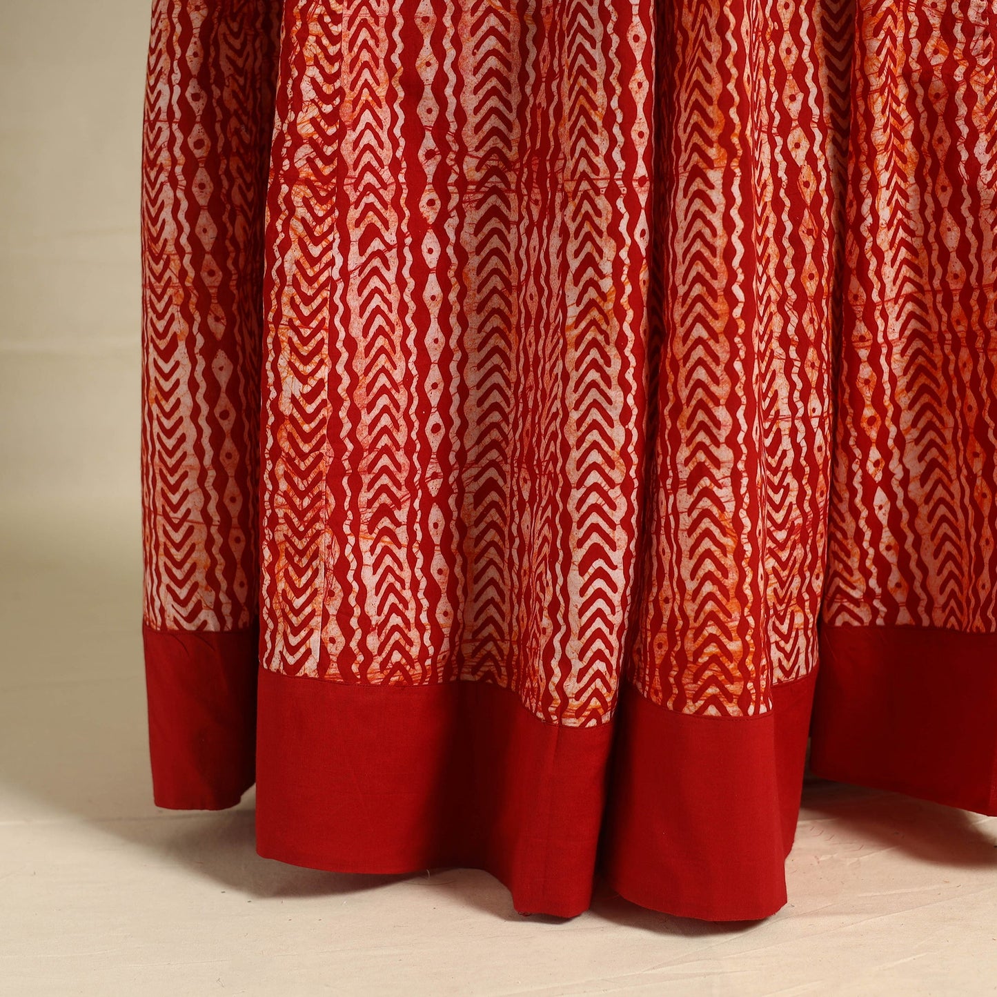 Buy 24 Kali Red Patchwork Batik Print Cotton Long Skirt