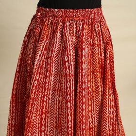 Buy 24 Kali Red Patchwork Batik Print Cotton Long Skirt