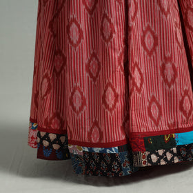 Red - 24 kali patchwork cotton pochampally ikat skirt 43