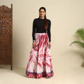 Buy 24 Kali Red Patchwork Cotton Long Shibori Tie-Dye Skirt
