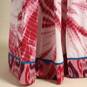 Buy 24 Kali Red Patchwork Cotton Long Shibori Tie-Dye Skirt