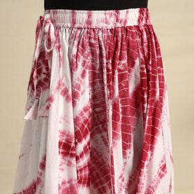 Buy 24 Kali Red Patchwork Cotton Long Shibori Tie-Dye Skirt