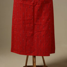Red - 2pc cotton ikat kurta with dupatta 09 - handcrafted