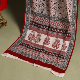 Red - 2pc cotton jacquard unstitched kurta with bagh