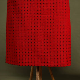 Red - 2pc cotton jacquard unstitched kurta with bagh