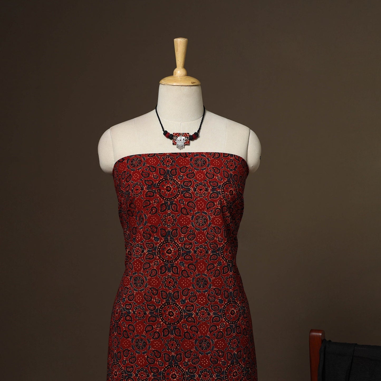 2pc cotton unstitched dress material with jewellery set 19