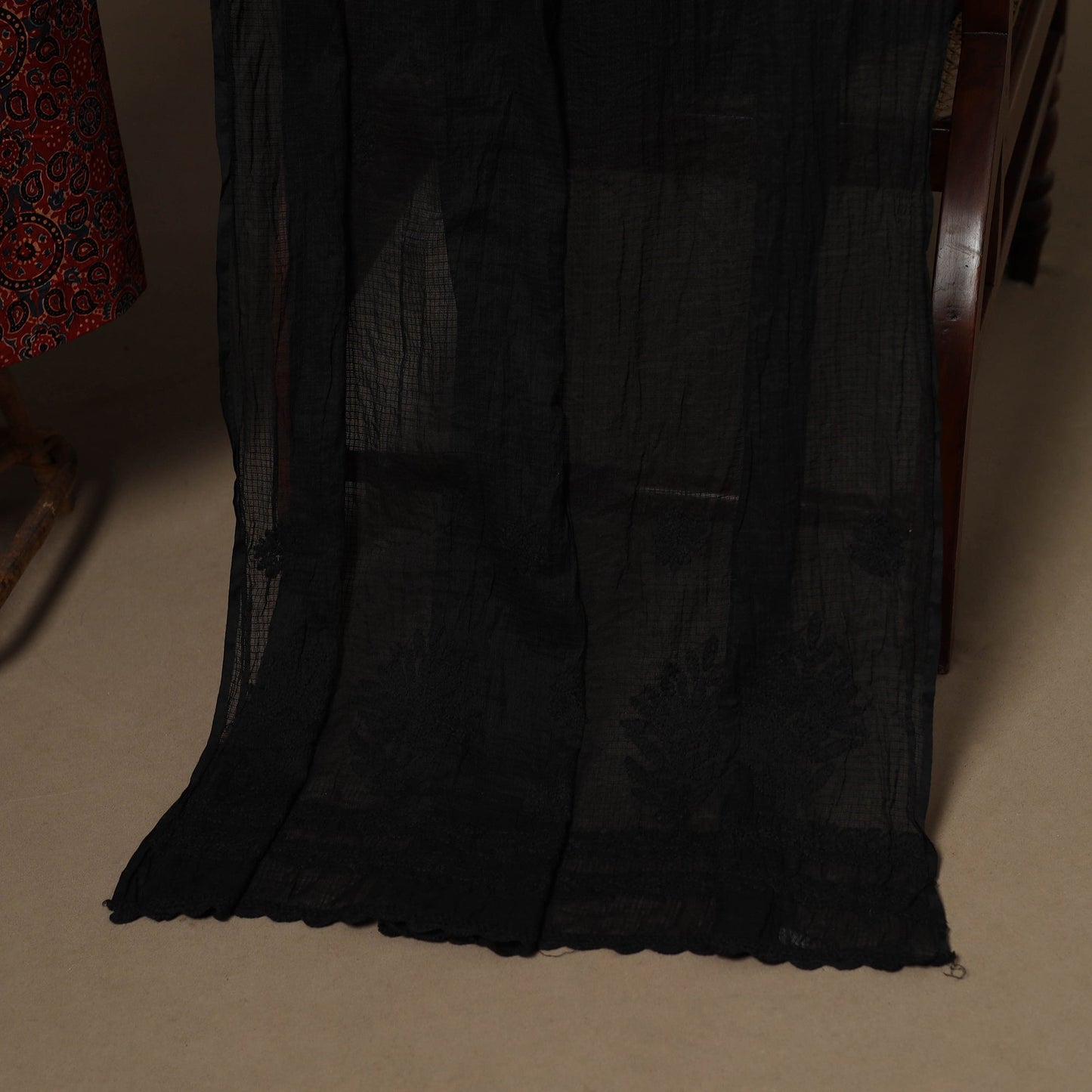 2pc cotton unstitched dress material with jewellery set 19