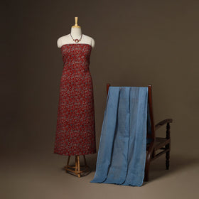 2pc cotton unstitched dress material with jewellery set 21