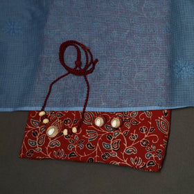 2pc cotton unstitched dress material with jewellery set 21