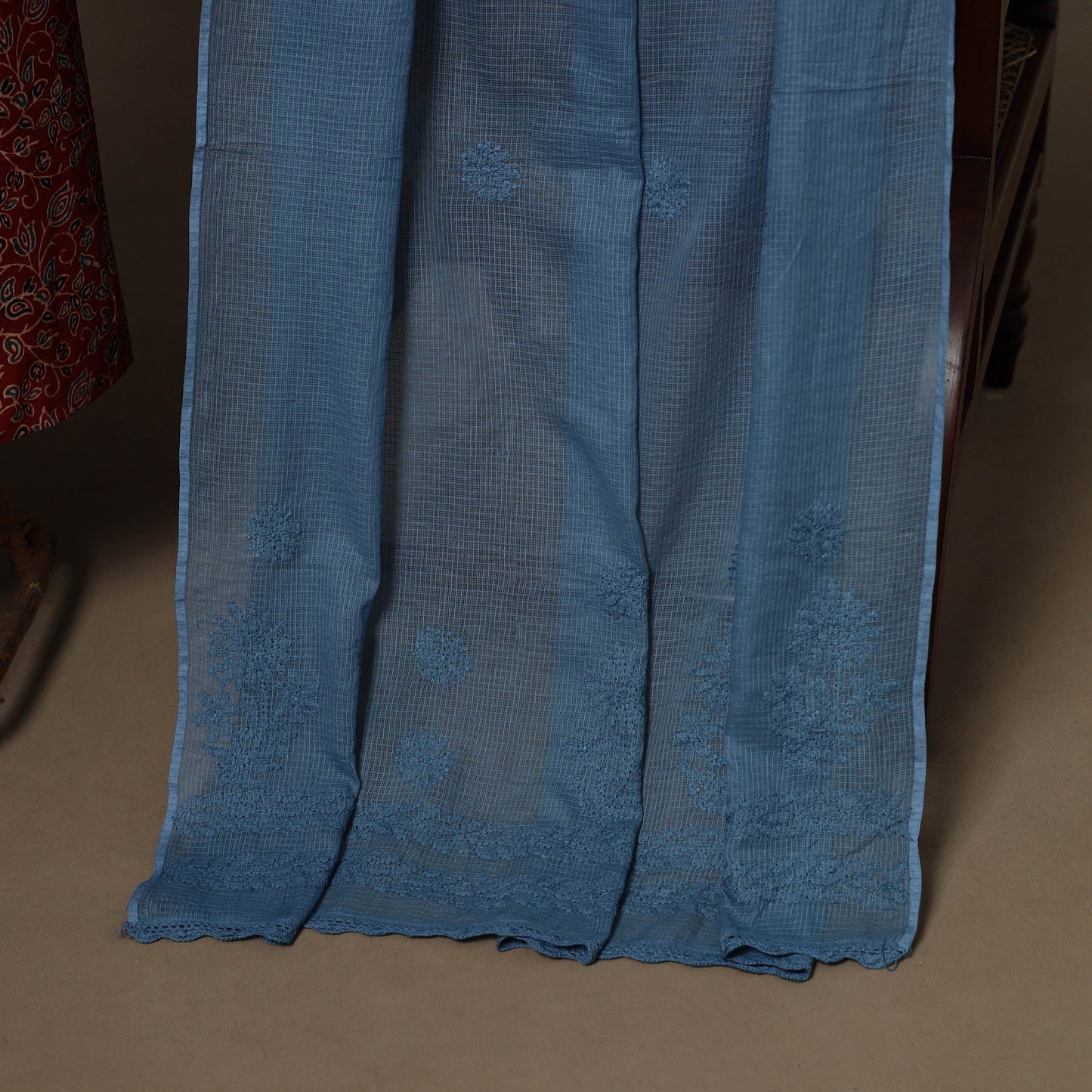 2pc cotton unstitched dress material with jewellery set 21