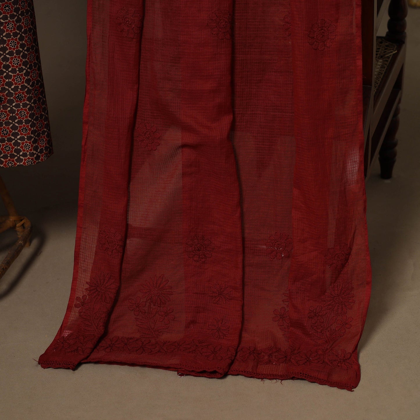 2pc cotton unstitched dress material with jewellery set 24