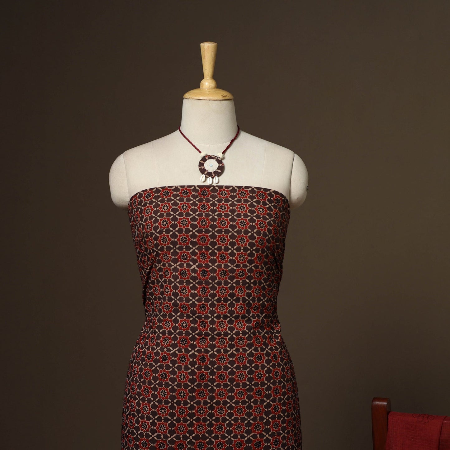 2pc cotton unstitched dress material with jewellery set 24