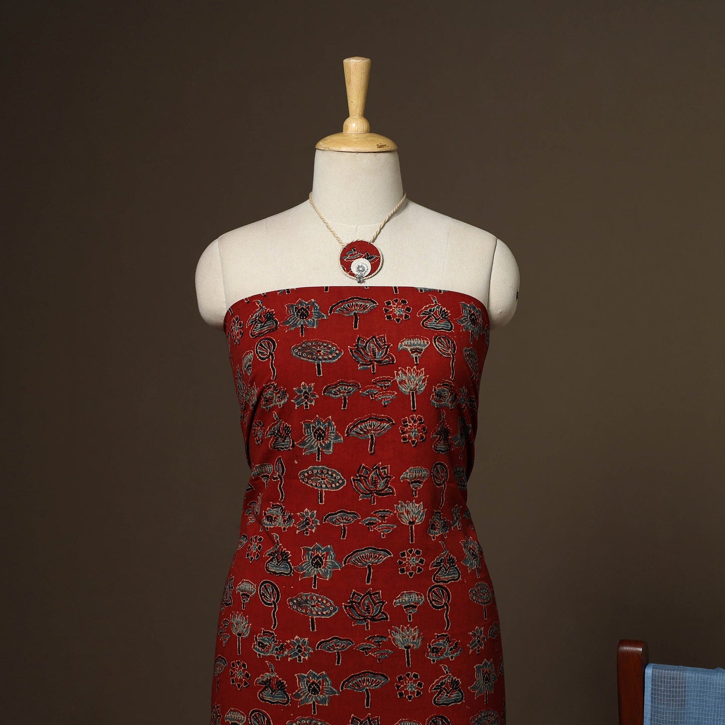 2pc cotton unstitched dress material with jewellery set 29