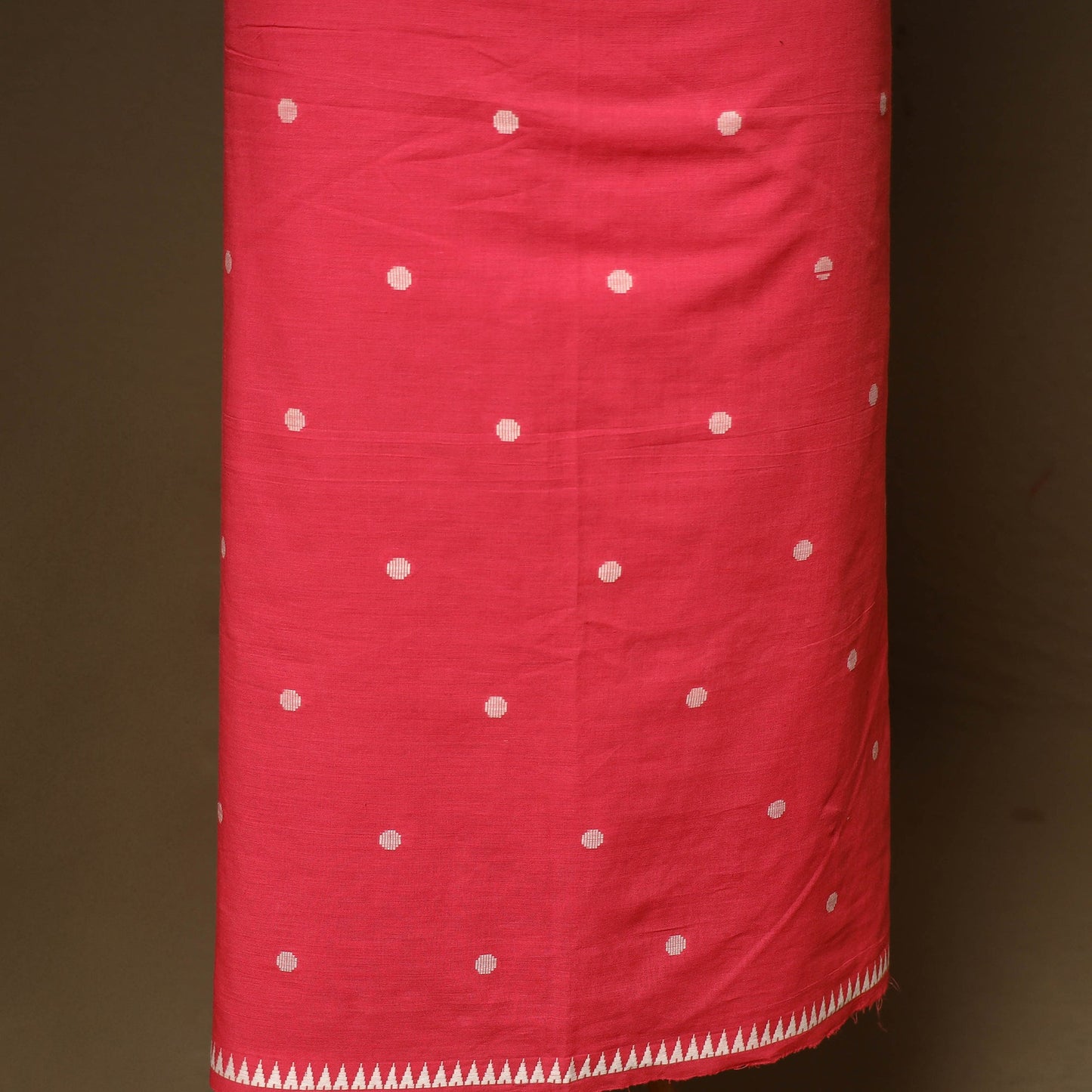 Red - 2pc cotton unstitched jacquard dress material