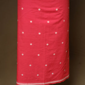 Red - 2pc cotton unstitched jacquard dress material