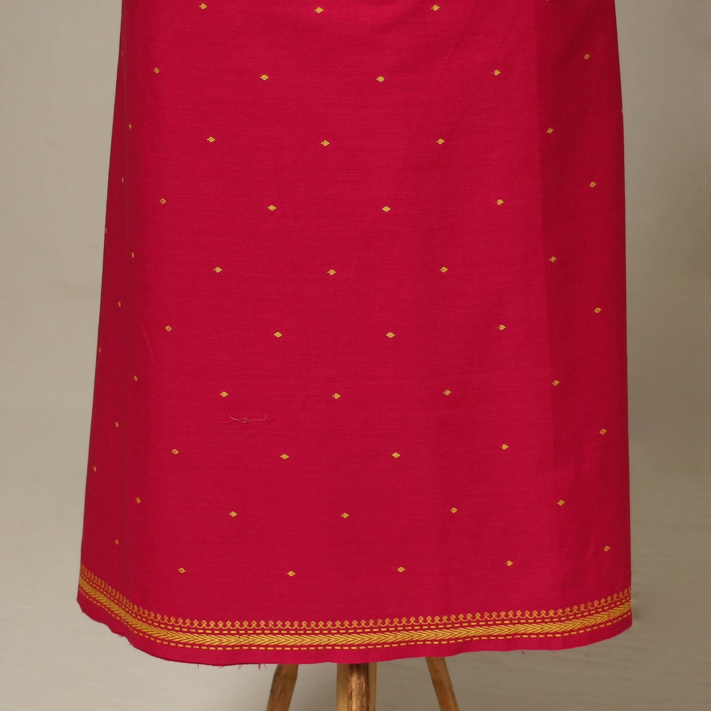 Red - 2pc cotton unstitched jacquard dress material