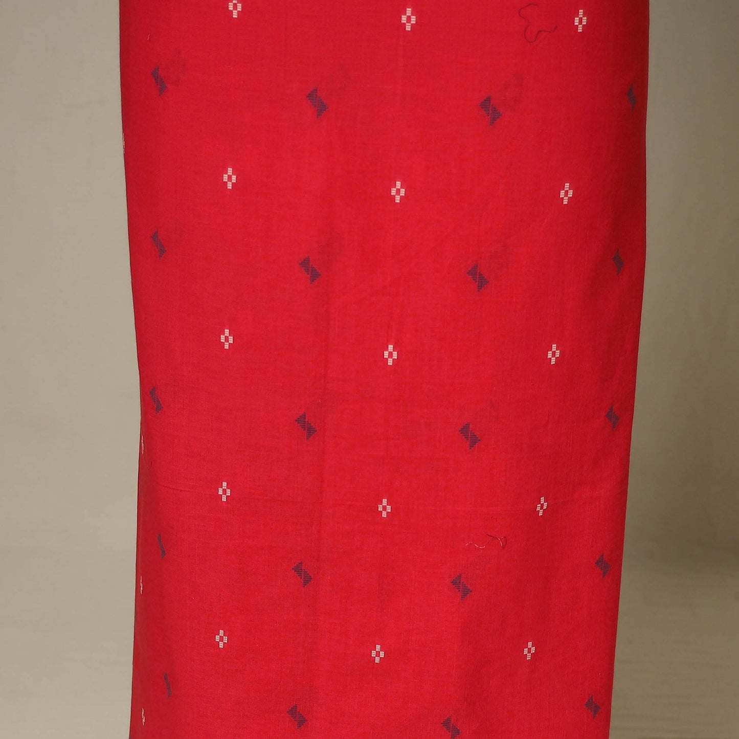 Red - 2pc cotton unstitched jacquard dress material