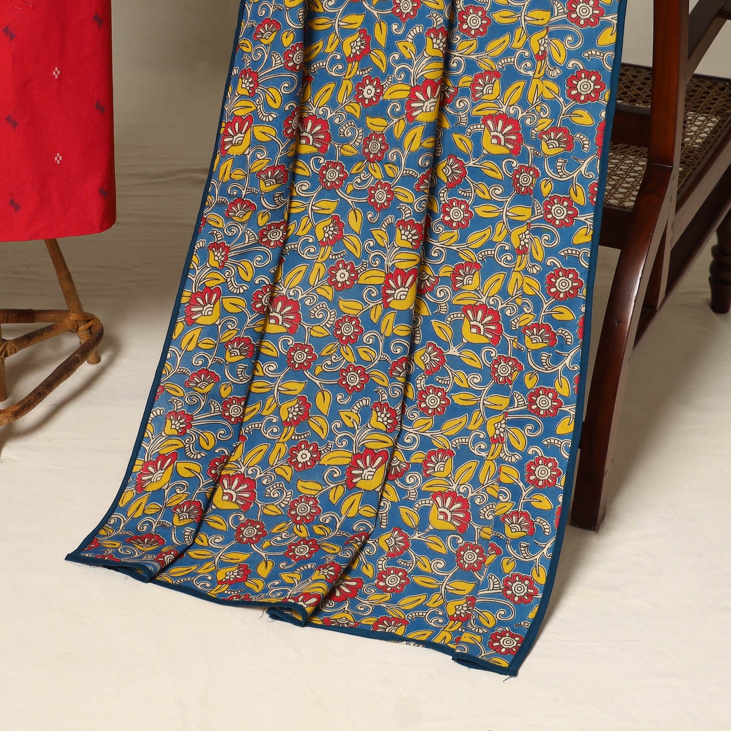 Red - 2pc cotton unstitched jacquard dress material