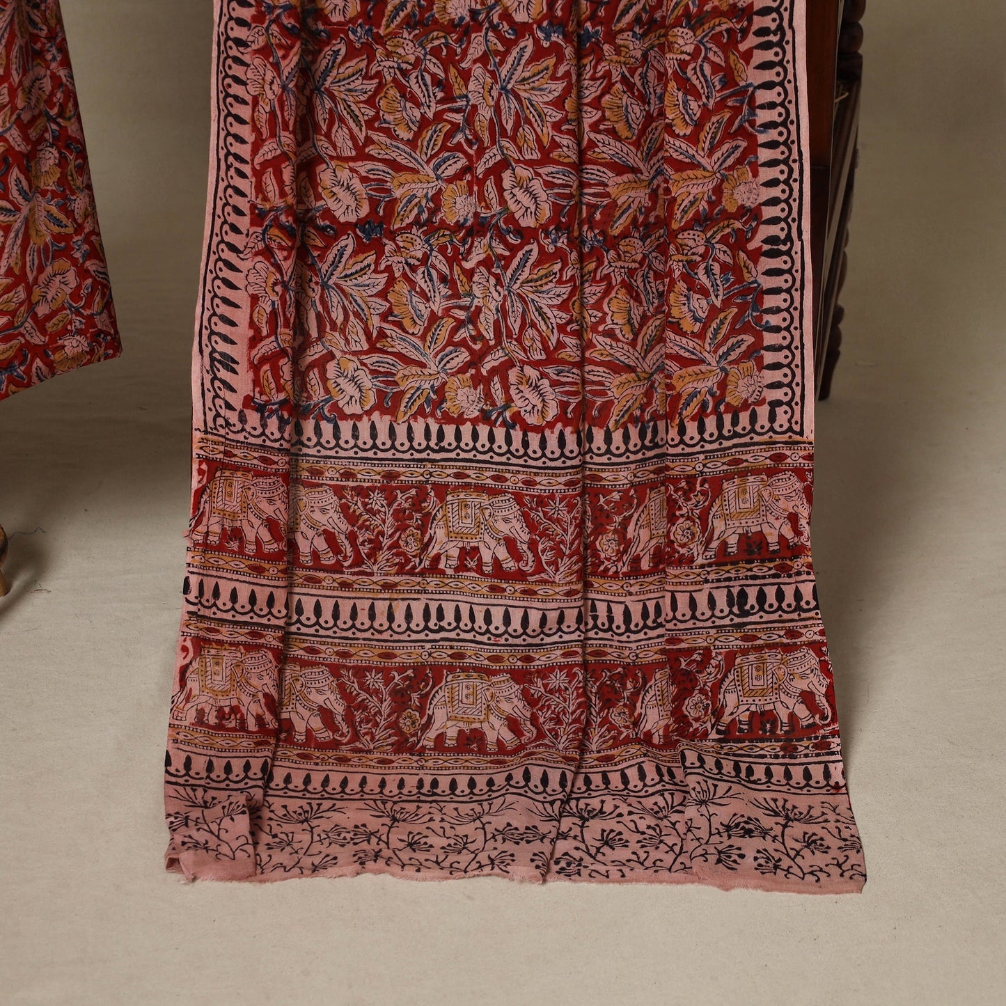 2pc cotton unstitched kalamkari dress material 10