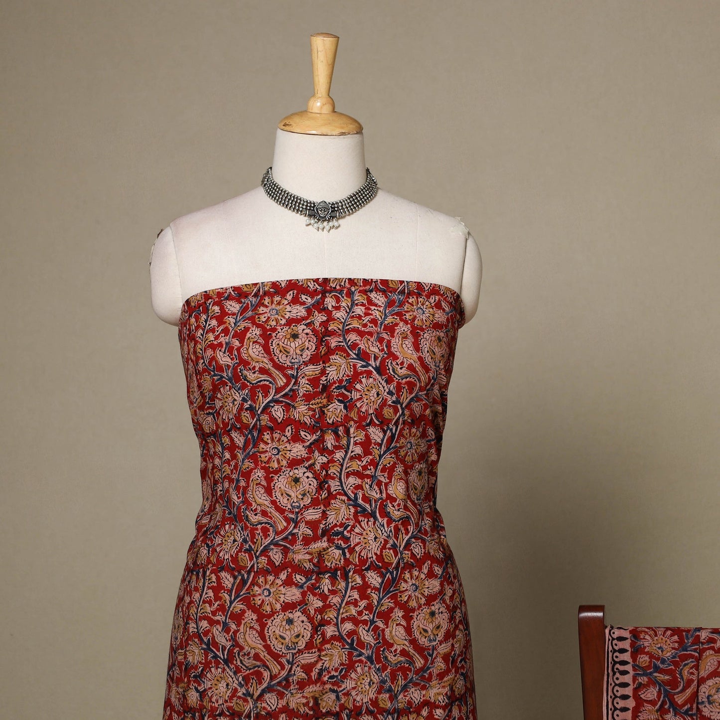 2pc cotton unstitched kalamkari dress material 11