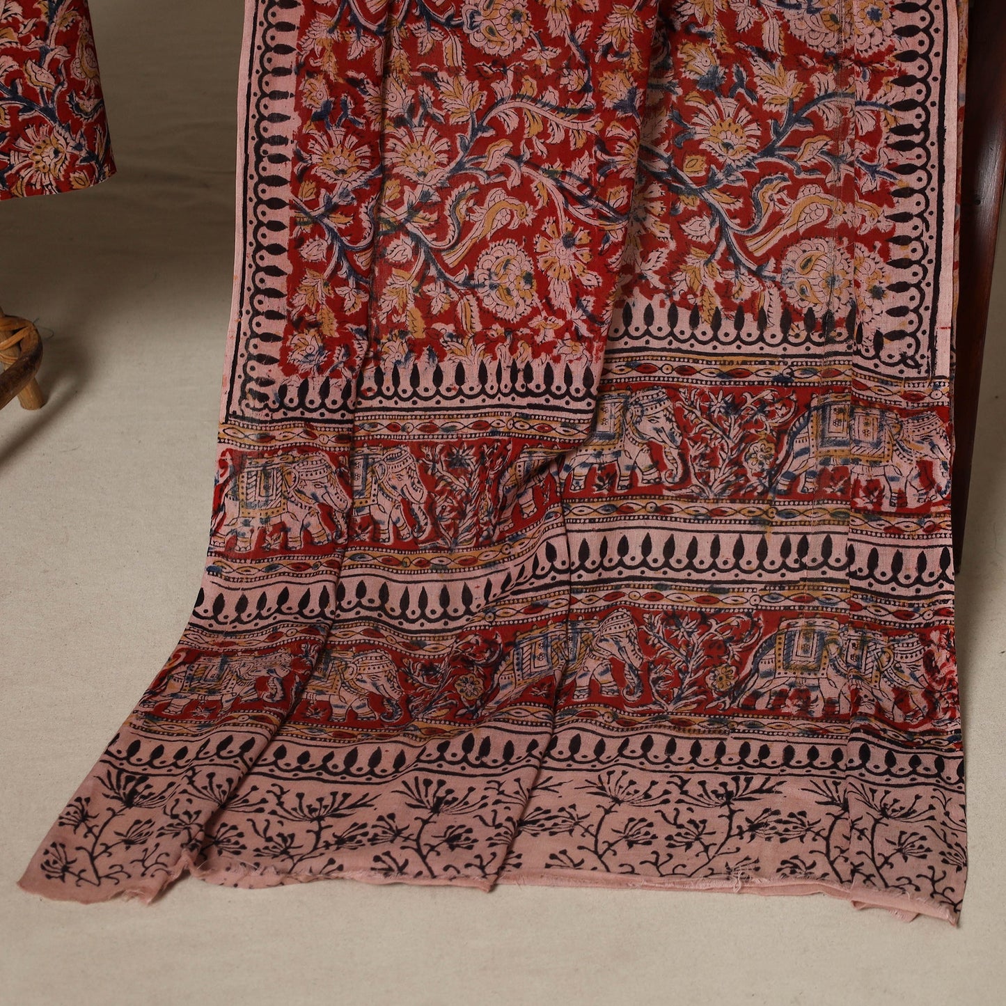 2pc cotton unstitched kalamkari dress material 11