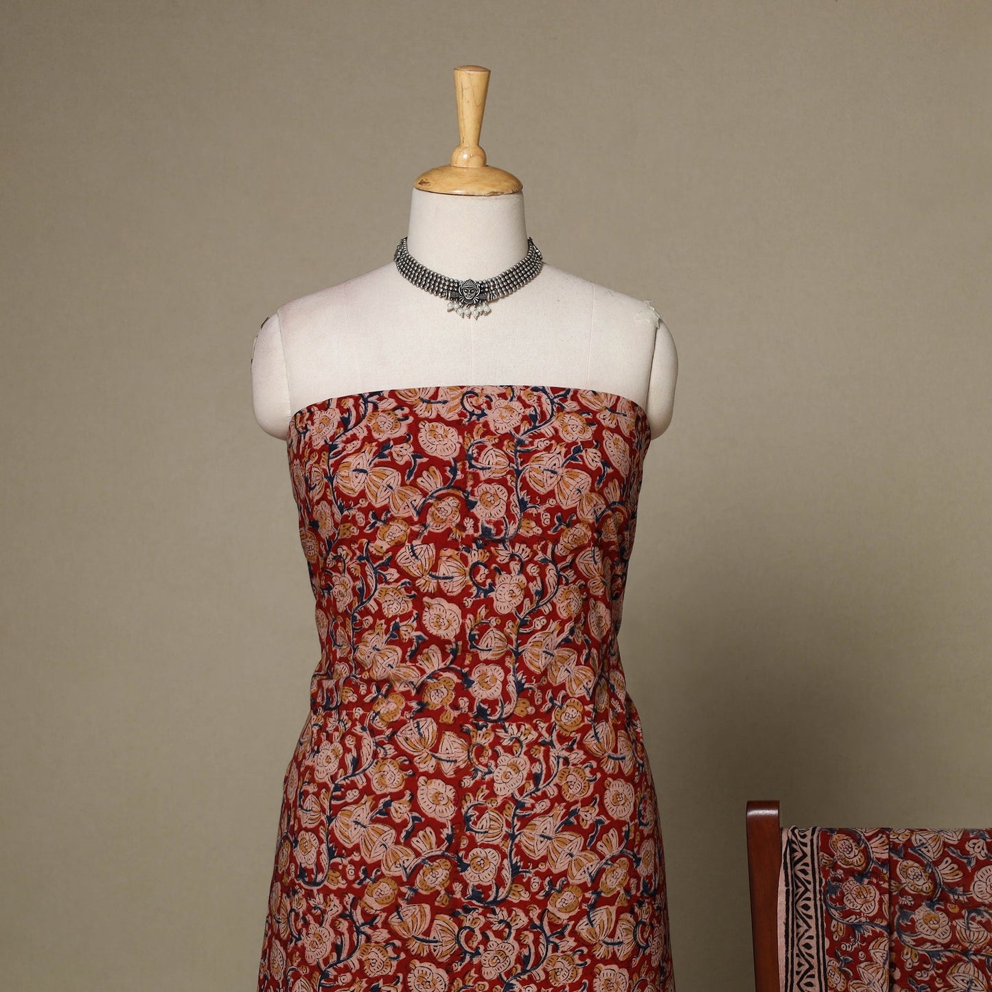 2pc cotton unstitched kalamkari dress material 16