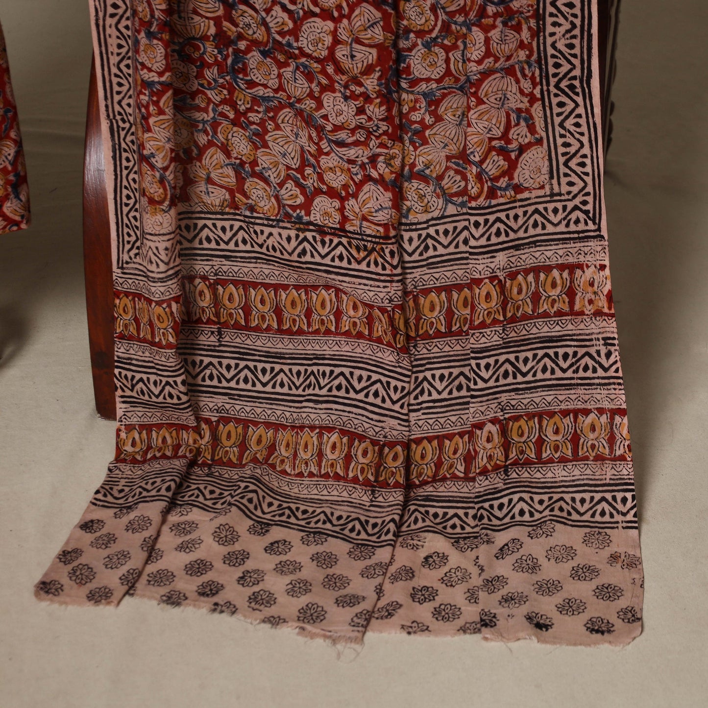 2pc cotton unstitched kalamkari dress material 16