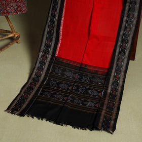 Red - 2pc cotton unstitched kurta with ikat dupatta 09