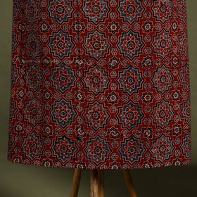 Red - 2pc cotton unstitched kurta with ikat dupatta 09