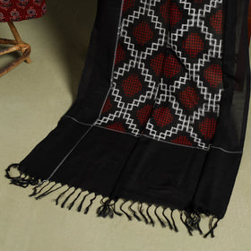 Red 2pc Cotton Ajrakh Print Kurta with Ikat Dupatta